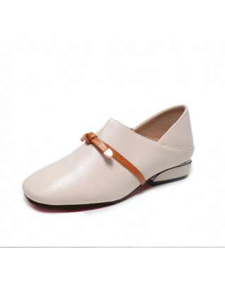 Soft Leather Loafers Flats Retro Korean Style All-match Concise Casual Comfortable Women's Shoes Fashion Spring Autumn
