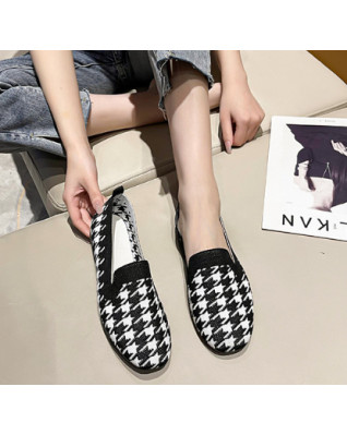 Women's Knitting Color Matching Flats Shoes Spring Autumn 2023 New Fashion Korean Style Loafers Sneakers Women Zapatos De Mujer